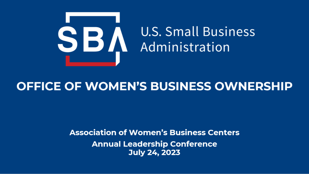 SBA Training Main Session - Association of Womens Business Centers